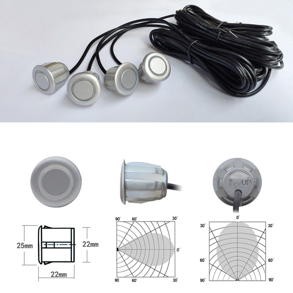 Radar de recul 8 capteurs arrière, Avant Parkassist tronic composé de moniteur d'affichage LED de la distance avec signalisation sonore