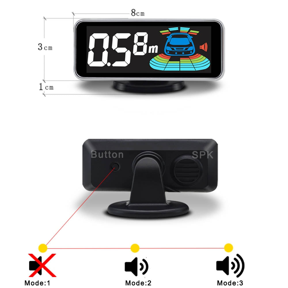 Radar de recul 8 capteurs arrière, Avant Parkassist tronic composé de moniteur d'affichage LED de la distance avec signalisation sonore