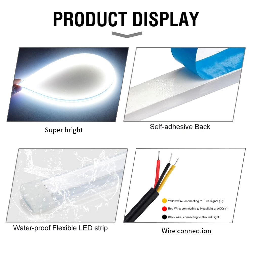 LED daytime running light with Start Sequential Scan and 12V indicator