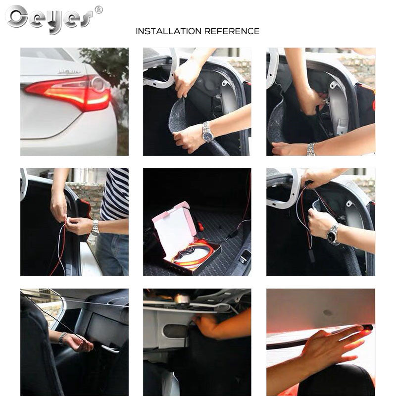 Red flexible LED strips 100 cm brake lights with sequential flashing