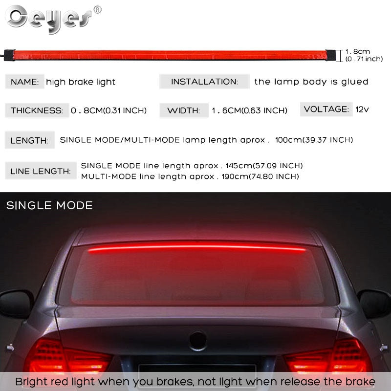 Red flexible LED strips 100 cm brake lights with sequential flashing