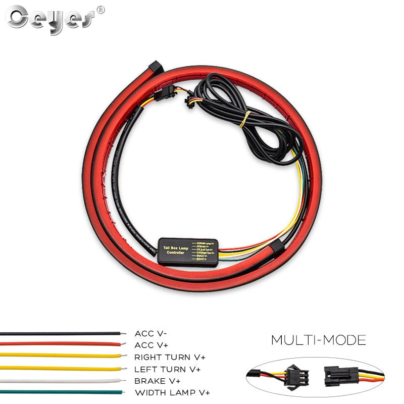 Red flexible LED strips 100 cm brake lights with sequential flashing