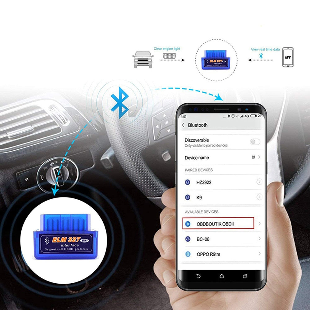ELM327 OBDII fault code reader