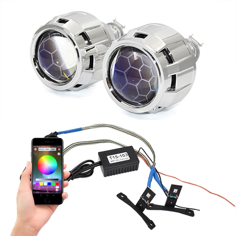 Projector Lens H1 RONAN 2.5''Ver8.1 Blue Honeycomb Bi Xenon