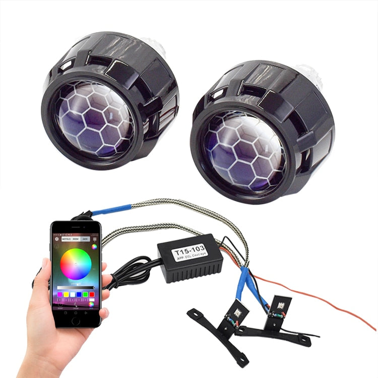 Projector Lens H1 RONAN 2.5''Ver8.1 Blue Honeycomb Bi Xenon