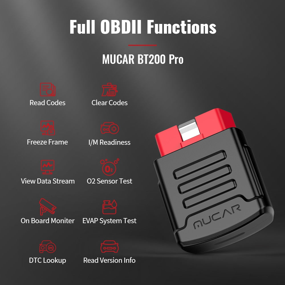 MUCAR BT200/BT200 PRO Bluetooth Wifi Automotive Diagnostic Tools for All Car Auto Obd 2.