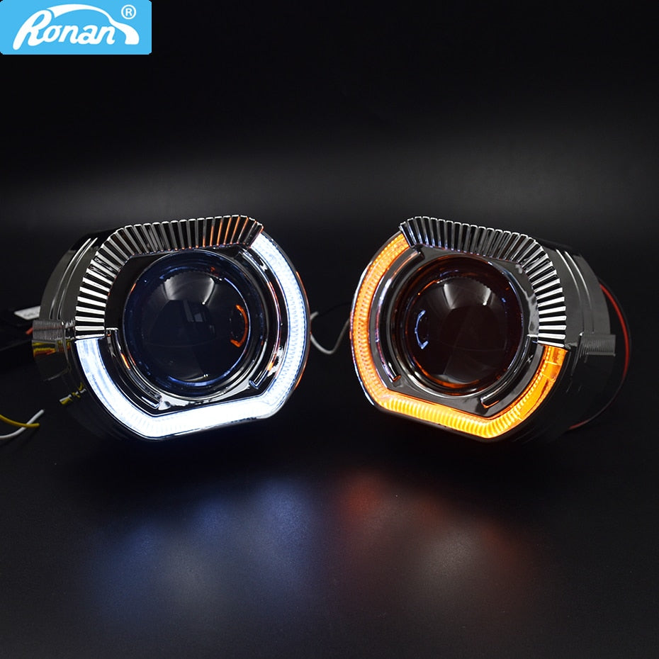 Ronan 2.5, Bi xenon lens projector with Angel Eyes DRL with turn signal