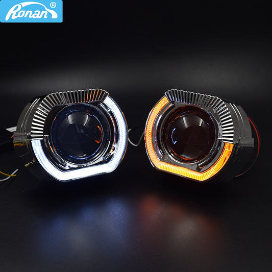 Ronan 2.5, Bi xenon lens projector with Angel Eyes DRL with turn signal
