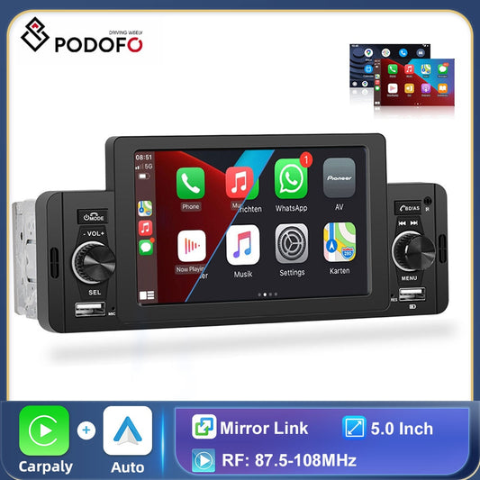 AutoRadio 1Din Bluetooth avec MirrorLink